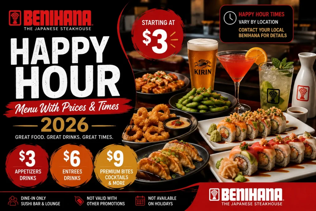 Benihana Happy Hour Menu